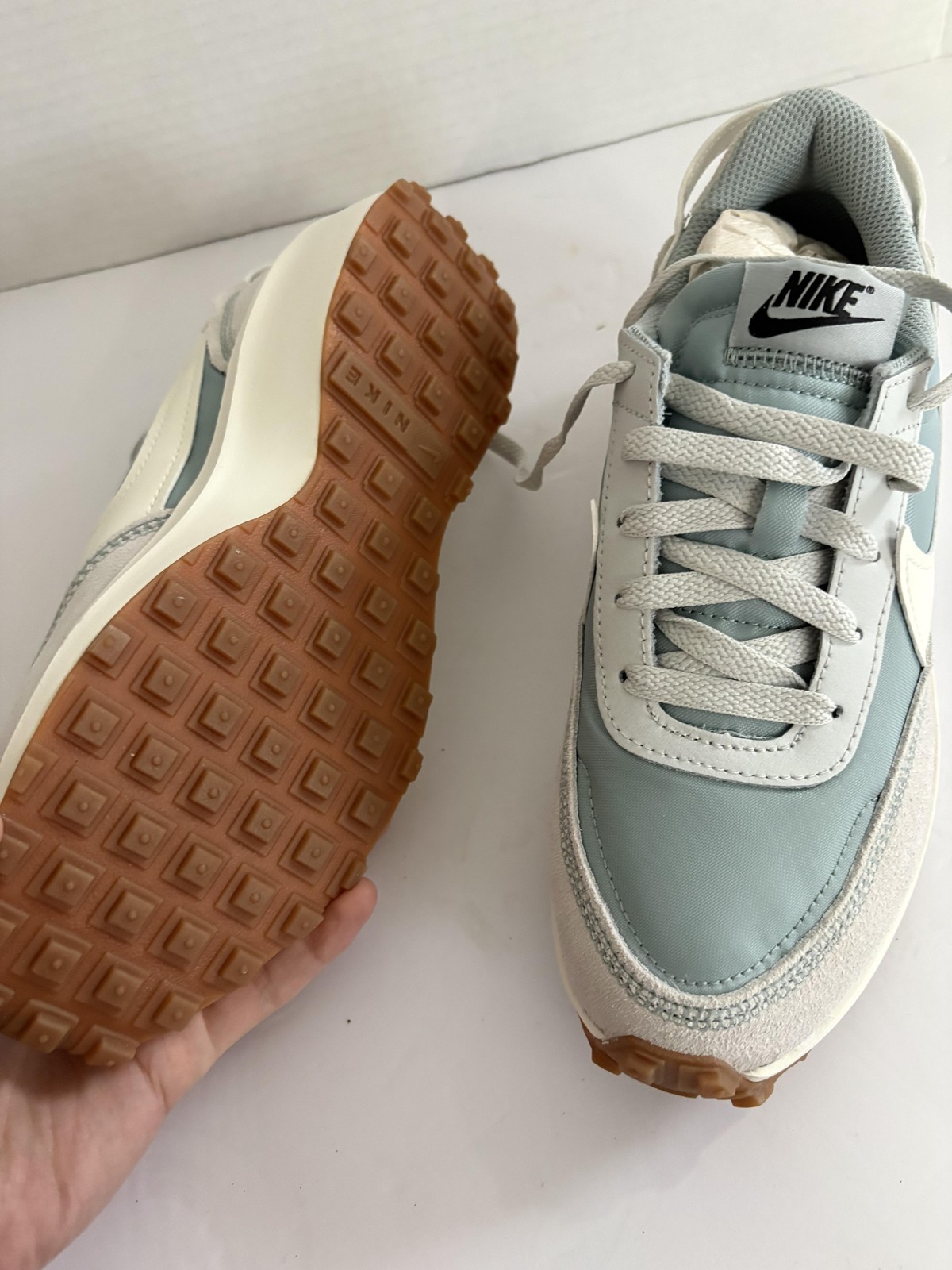 SAOLA Scarpe Nike Waffle Debut donna taglia 6 5 blu chiaro bianco suola gomma sneakers retrò