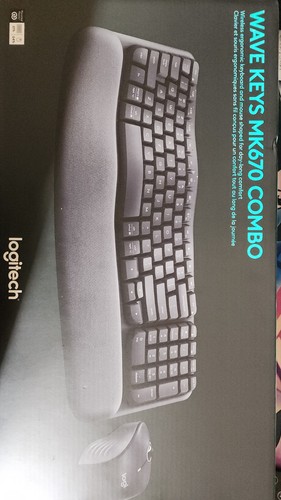 New Logitech Wave Keys MK670 Combo Wireless Ergonomic Keyboard and Mouse YR0096