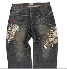 Karakuri Tamashii Mens Denim Jeans Cherry Blo...