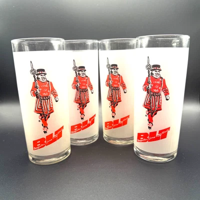Vintage- 4 Beefeater Gin Lime & Tonic Frosted Highball Cocktail Glasses - Image 1 of 4