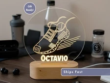 Personalized Runner Night Light - Custom LED Lamp Gift for Track Enthusiasts