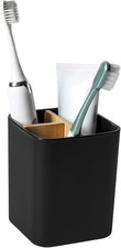 Toothbrush Holder Bathroom Counter Organizer 3 Slot Electric Storage Black Set 3
