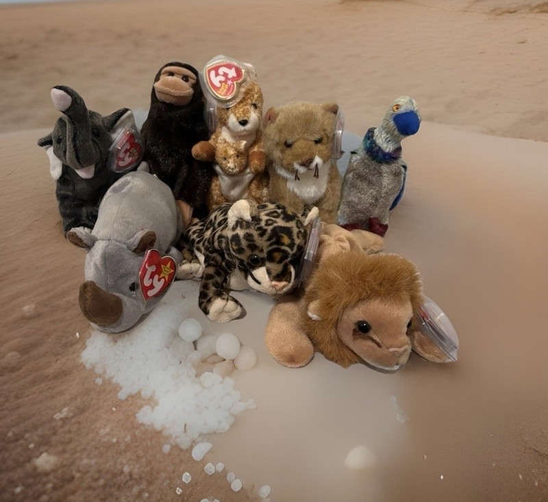 RARE Ty Beanie Babies SAVANNA HABITAT Lot of 8