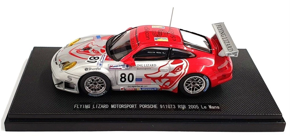Ebbro 1/43 比例 778 - 保时捷 911 GT3 RSR 勒芒 2005 - 银色/红色 — 第 4/4 张图片