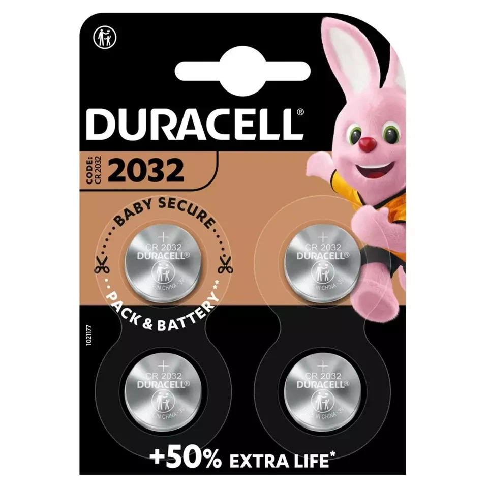 4 x DURACELL DL/CR 2032 3V Lithium Coin Cell Battery Batteries LONGEST EXPIRY