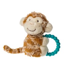 Mary Meyer Soft Baby Rattle with Soothing Teether Ring, 6-Inches, Afrique Monkey