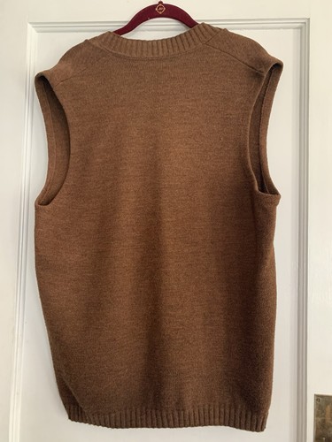 VTG Sears Sweater Vest Mens XL Brown Virgin Orlon Acrylic Kings Road Grandpa - Picture 7 of 10