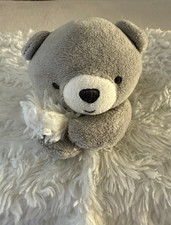 Carters Just One You Bear Lovey Security Blanket Bear Print Back White Swirls
