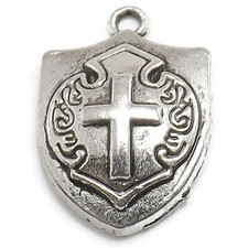 8pcs Cross Shield Charms, jewelry making supplies