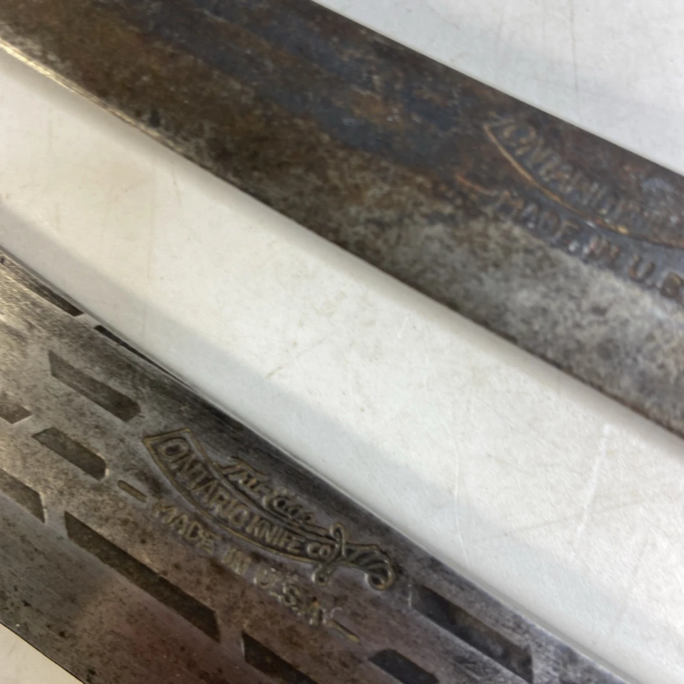 Lot 2 Vintage Old Hickory Ontario Knife Co 7" Butcher 6" Boning Kitchen Butcher - Image 4 of 4