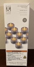 Warm White LED Submersible Tea lights 12 EA WEDDING Centerpiece Decor
