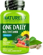 NATURELO Men s Multivitamins for Men 50+ – One Daily, Vitamins & Minerals, 120