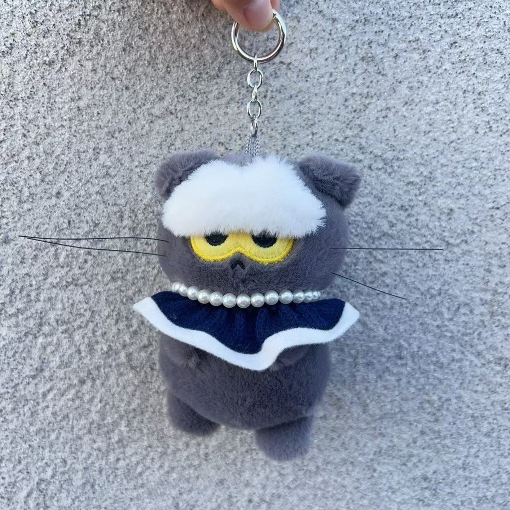 Kpop G-DRAGON ZOA Muñeco de Peluche Llavero Gato Gris Juguetes de Peluche
