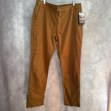 NWT Swiss Alps Performance Rayon Nylon Pants Mens 38 MMP2257 Brown