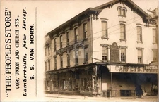 People's Store Lambertville NJ Advertising c1905 RPPC Photo Postcard COPY