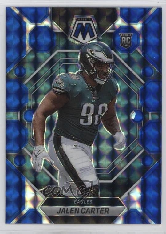 2023 Panini Mosaic Rookies Blue Prizm 50/99 Jalen Carter #328 Rookie RC 10y3