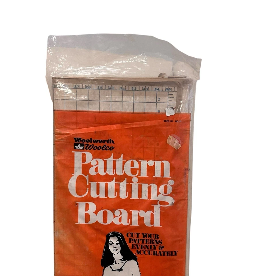 "Tabla de cortar de costura vintage Woolco grande patrón de cartón rejilla 40""x 72""" Foto 2 de 4