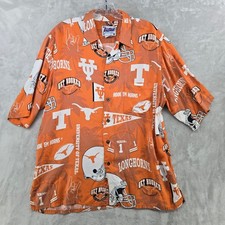 Tom Landry Reyn Spooner Texas Longhorns Shirt Mens Large Orange Rayon NCAA Aloha