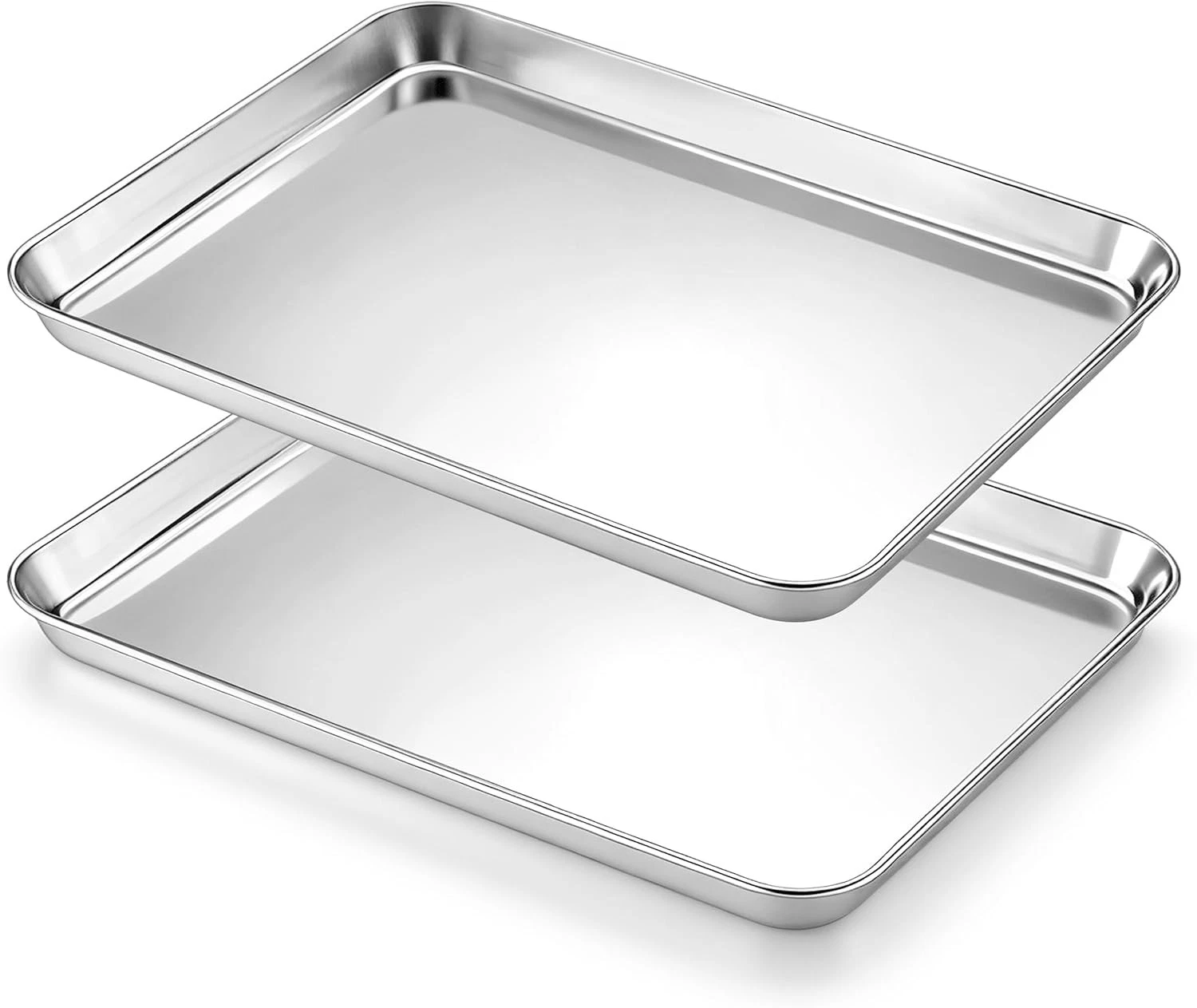Baking Sheet Set of 2 12.5" x 9.7" Food-Grade Stainless Steel Quarter Sheet Pans