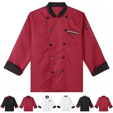 Chef Uniform Long Sleeved Men's Clothing Catering Work Uniform Back Kitchen