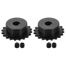 2Pcs #25 Chain Roller Sprocket 10 x 9mm Bore 1/4" Pitch 20 Tooth with Screws