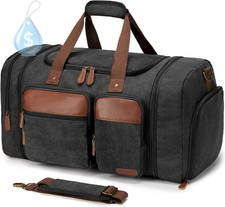 Canvas Duffle Bag for Travel 50L Expandable, Dark Grey