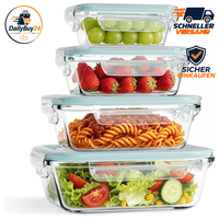 GlasbehäLter 4Er Set Borosilikatglas Luftdicht Auslaufsicher 180-1040Ml
