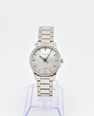 Gucci G-Timeless Women's MOP Dial Stainless Steel Watch - YA126543