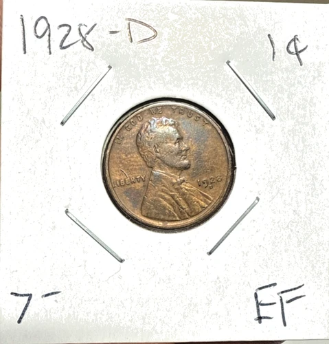 1928-D Wheat Penny High Grade.  EF Better Date and Mint Mark. 15.43