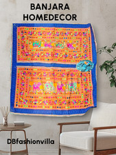 Indian Handmade Embroidered Wall Hanging Tapestry Elephant Camel Art Decor
