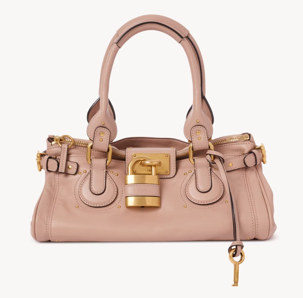 NEW Chloe Paddington Leather Padlock Key Hand Bag Earthy Pink