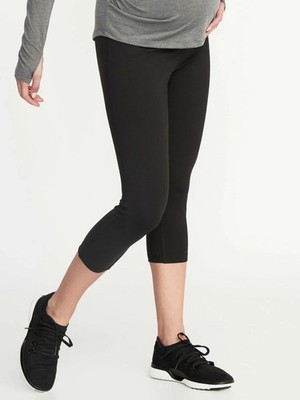 Old Navy Maternity High Waisted Elevate Compression Crop-Black-Size S-NWT