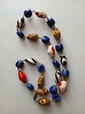 VTG Venetian Murano Moretti Millefiori GLASS Beaded Necklace 28
