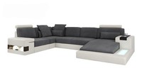Ecke Ecksofa U-Form Wohnlandschaft Sofa Couch Polster Stoff Sofas Leder Neu