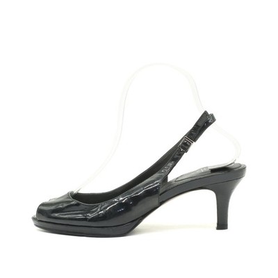 Cole Haan Damen Abendschuhe EU 37,5 Peep-Toe Slingback Schwarz