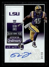 2016 PANINI CONTENDERS DRAFT DEION JONES 308 BOWL TICKET RC AUTOGRAPH /99 LSU