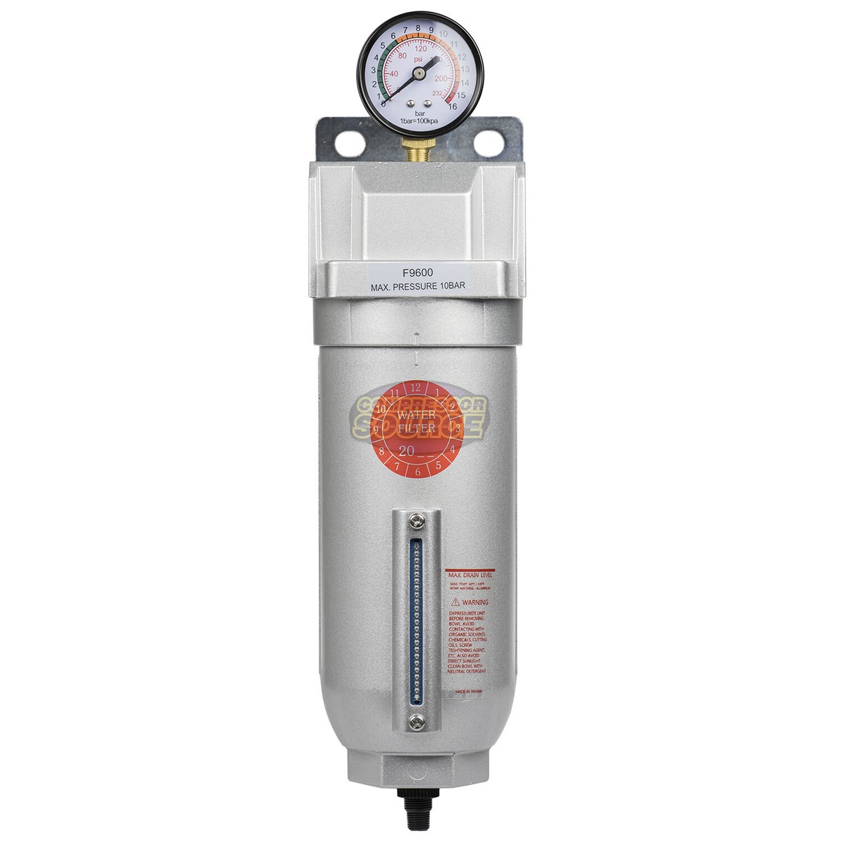 Stainless Steel Air Filter 1/2" Air Compressor Water Filter & Trap With ...