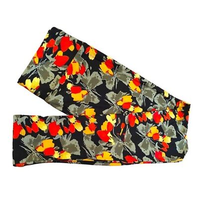 LuLaRoe Size OS Leggings Tulip Print Orange and Yellow New