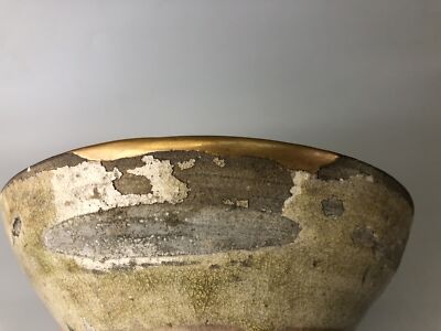 Y7479 CHAWAN Seto-ware Koseto flat bowl box Japan antique