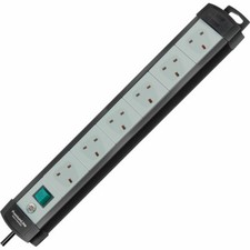 Brennenstuhl 1951563100 Premium 6-Way Outlet Extension Line Black/Light Grey