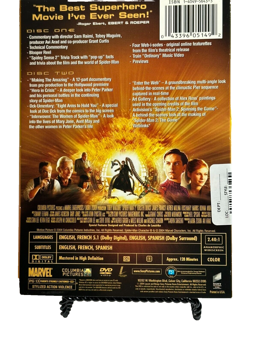 Spider-Man 2 (DVD, 2004, 2-Disc Set, Special Edition; Widescreen