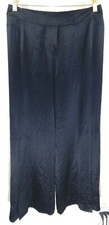 St. John Evening Women's 6 Pants Shiny Silk Side Slit Wide Leg Fashion Fit GUC