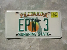 Florida 2003  vanity  license plate #   EPW  3