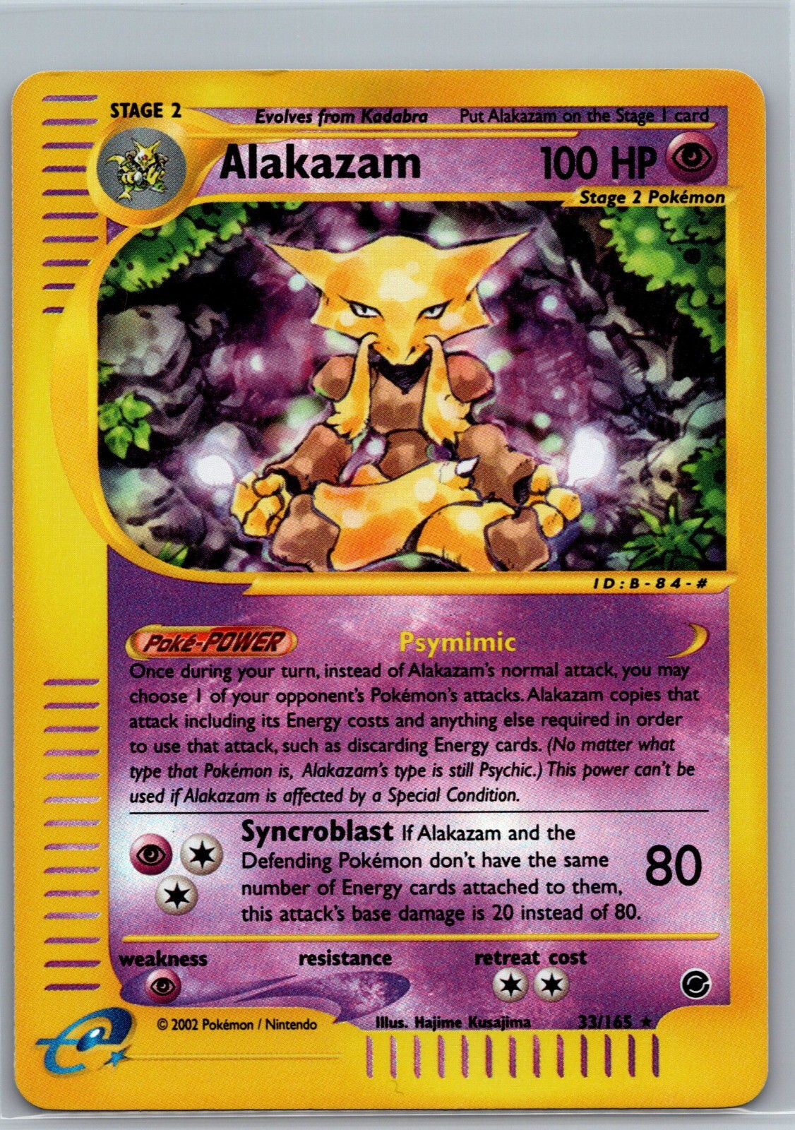 Alakazam Rare Reverse Holo 33/165 - Expedition - Pokemon Card- LP