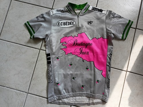 Maillot Cycliste Vintage NORET EC Bédée Bretagne – Inox – Taille M – Très Bon état