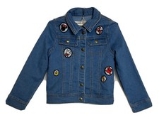 Disney Tutu Couture Minnie Mouse Patches Girls Blue Jean Jacket Size 5/6