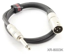 3ft. Kirlin XLR 3-Pin Male / 1/4" Mono Male Shielded OFC Microphone Cable