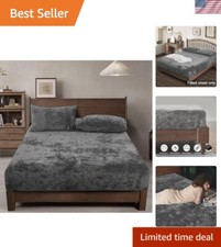 Queen Size Truly Velvet Fitted Sheet - Ultra Soft, Cozy, and Deep Pocket Design