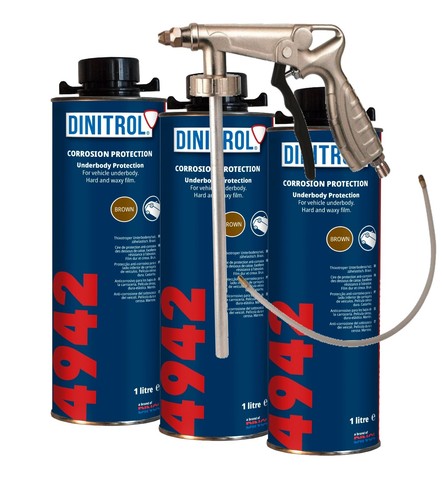 3 x DINITROL 4942 UNDERBODY CHASSIS RUST PROOFING BROWN WAX 1 LITRE ...
