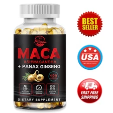 Maca Root Capsules 10000Mg Peruvian Maca Extract for Men & Women Organic Vitamin